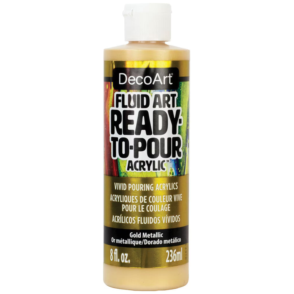 DecoArt 8oz Fluid Art Metallic Acrylic Paint