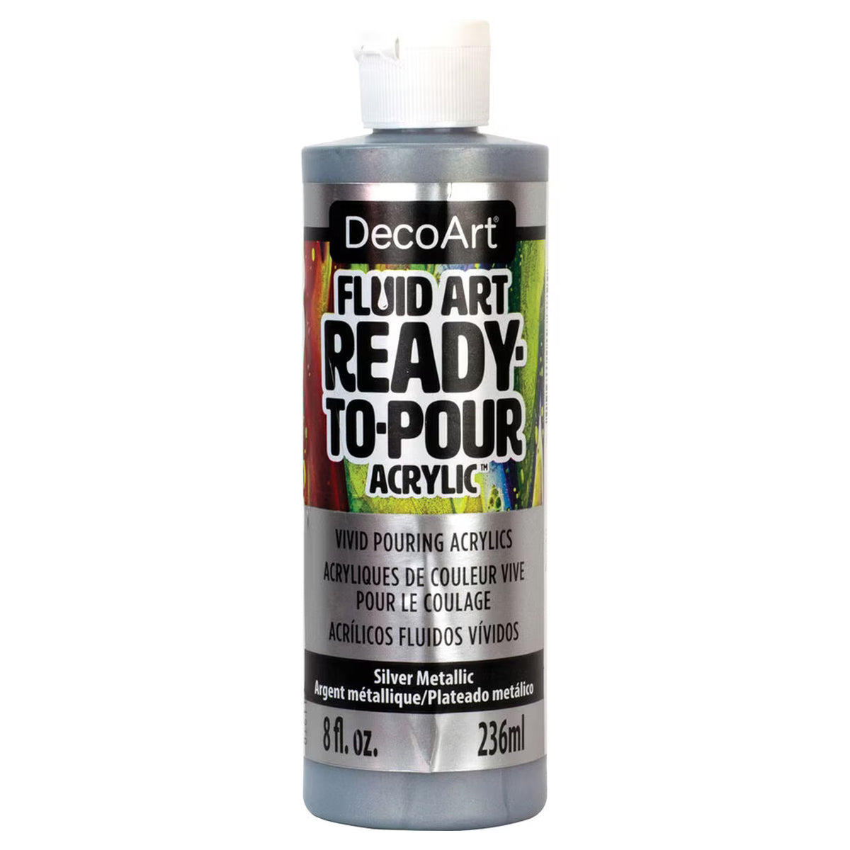 DecoArt 8oz Fluid Art Metallic Acrylic Paint