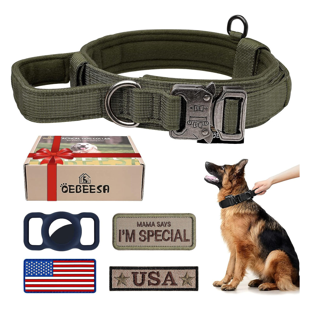 Tactical Dog Collar Adjustable Military Collar