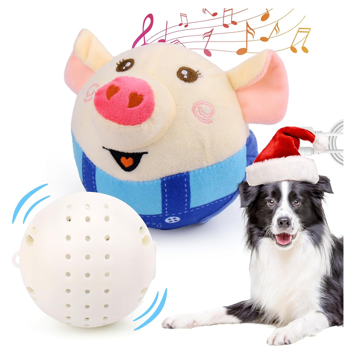 Mity Rain Interactive Dog Ball Toy - Automatic Rolling, Jumping, Vibrating, and Wiggling Fun for Pets