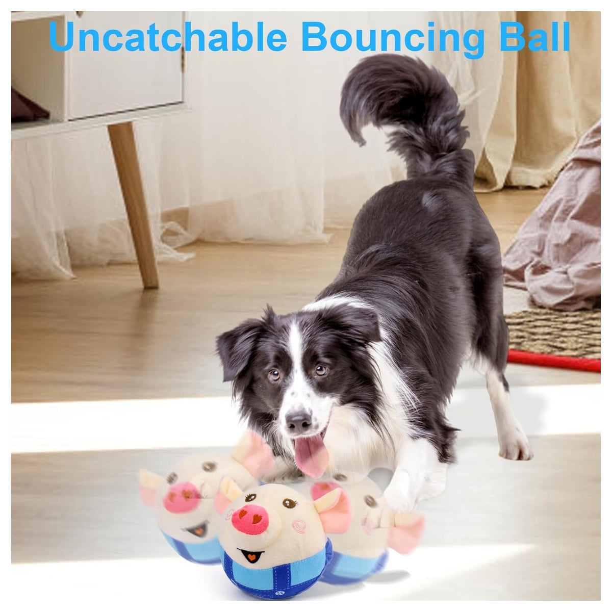 Mity Rain Interactive Dog Ball Toy - Automatic Rolling, Jumping, Vibrating, and Wiggling Fun for Pets