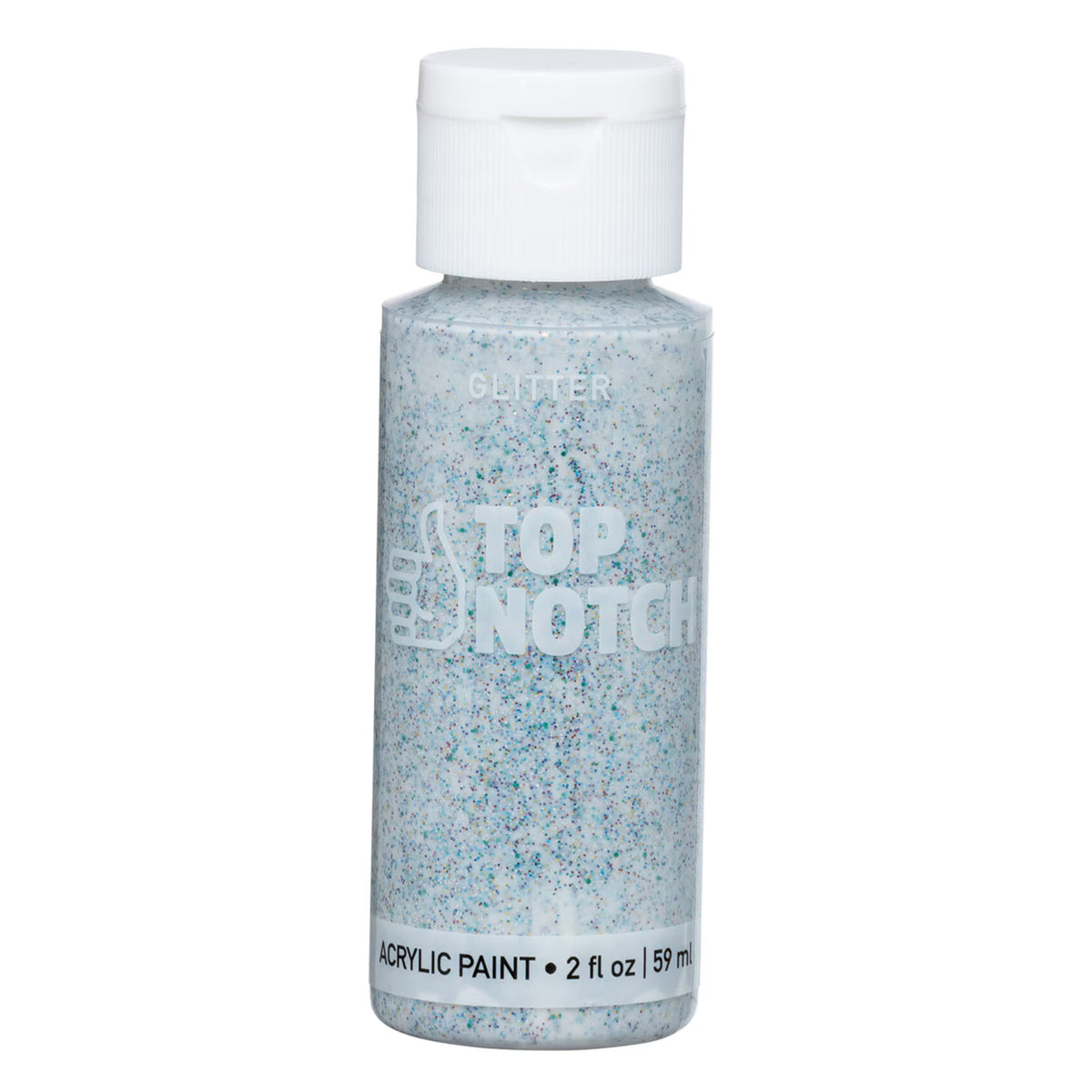 2oz White Glitter Acrylic Craft Paint by Top Notch