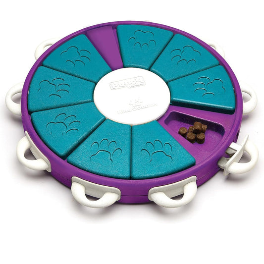 Nina Ottosson Outward Hound Dog Twister Interactive Treat Puzzle Toy - Advanced Level 3 Enrichment for Dogs, Purple