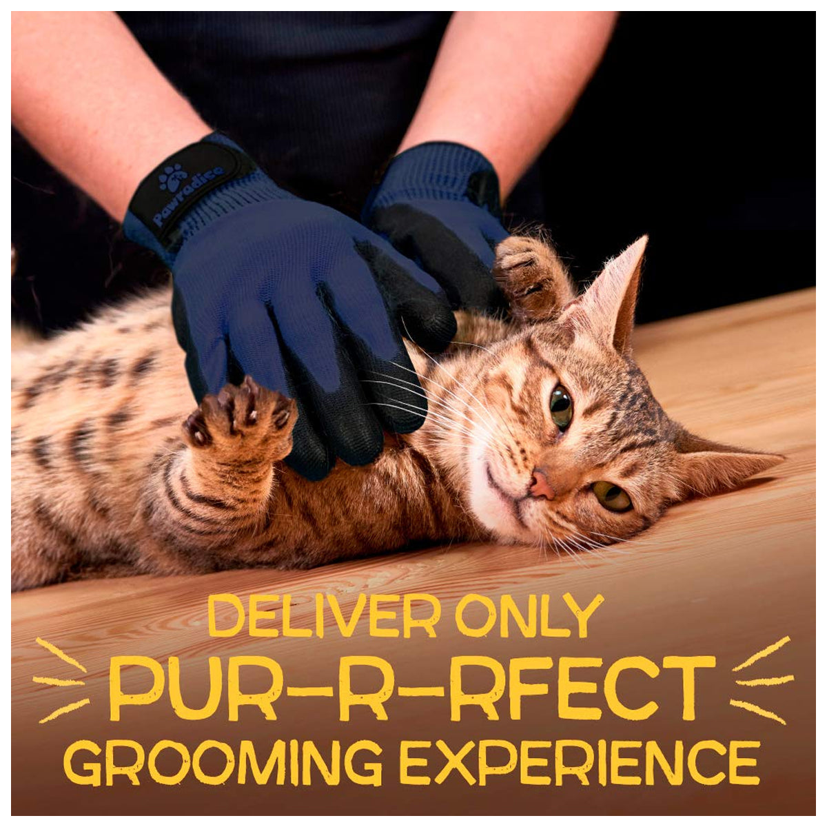 Versatile Pet Grooming Gloves: Effective Hair Remover for Cats, Dogs, and Horses - Suitable for Long & Short Fur - Gentle Brushing Experience