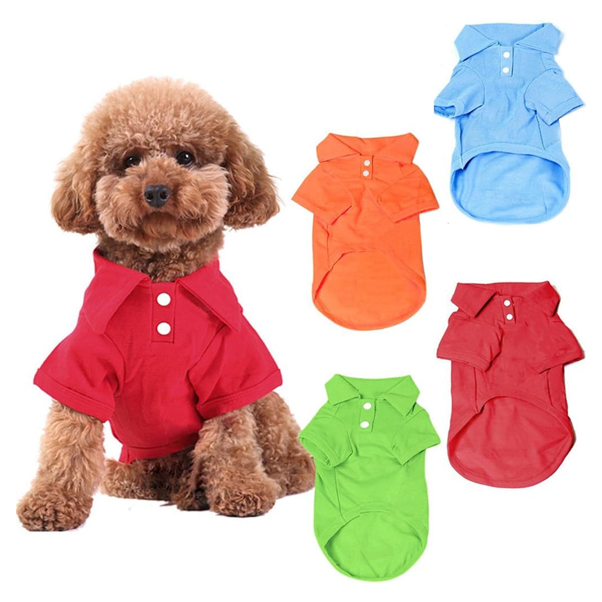 KINGMAS 4 Pieces Dog T-Shirt, Breathable Pet Shirts, Puppy Sweatshirt Dog Clothes Outfit Apparel Coats for Small Medium Dogs Cats