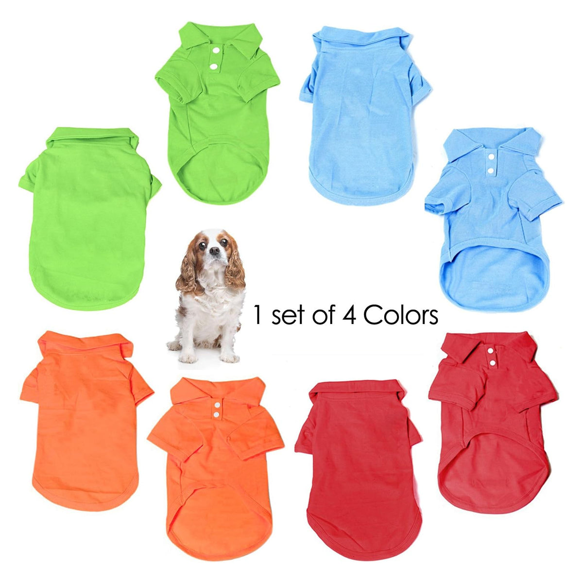 KINGMAS 4 Pieces Dog T-Shirt, Breathable Pet Shirts, Puppy Sweatshirt Dog Clothes Outfit Apparel Coats for Small Medium Dogs Cats