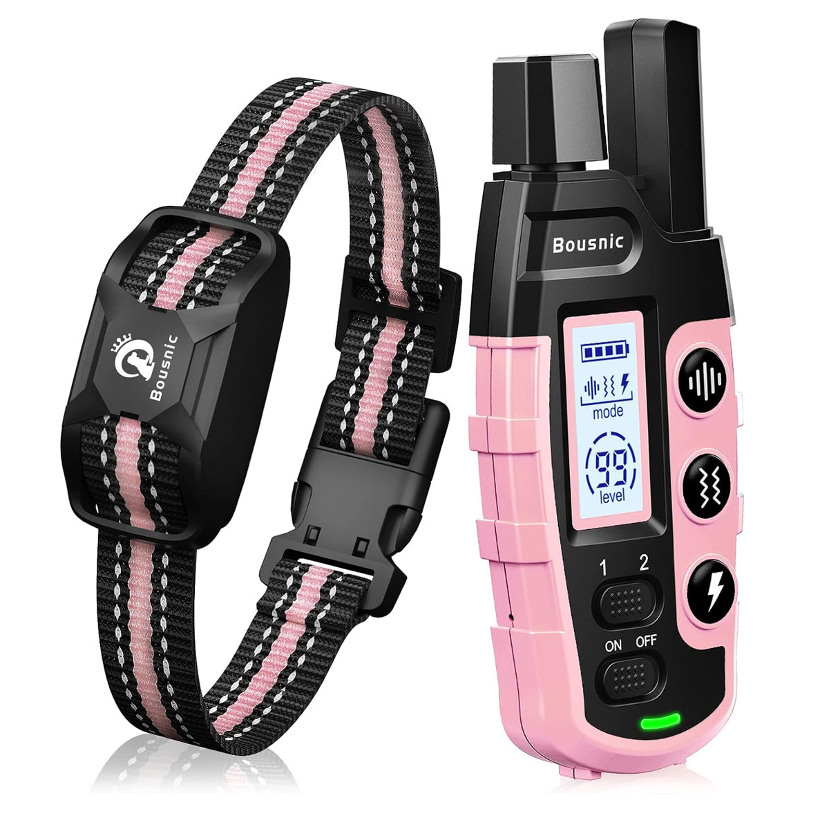 Bousnic Dog Shock Collar - 3300Ft Training Collar with Remote for 5-120lbs Small Medium Large Dogs