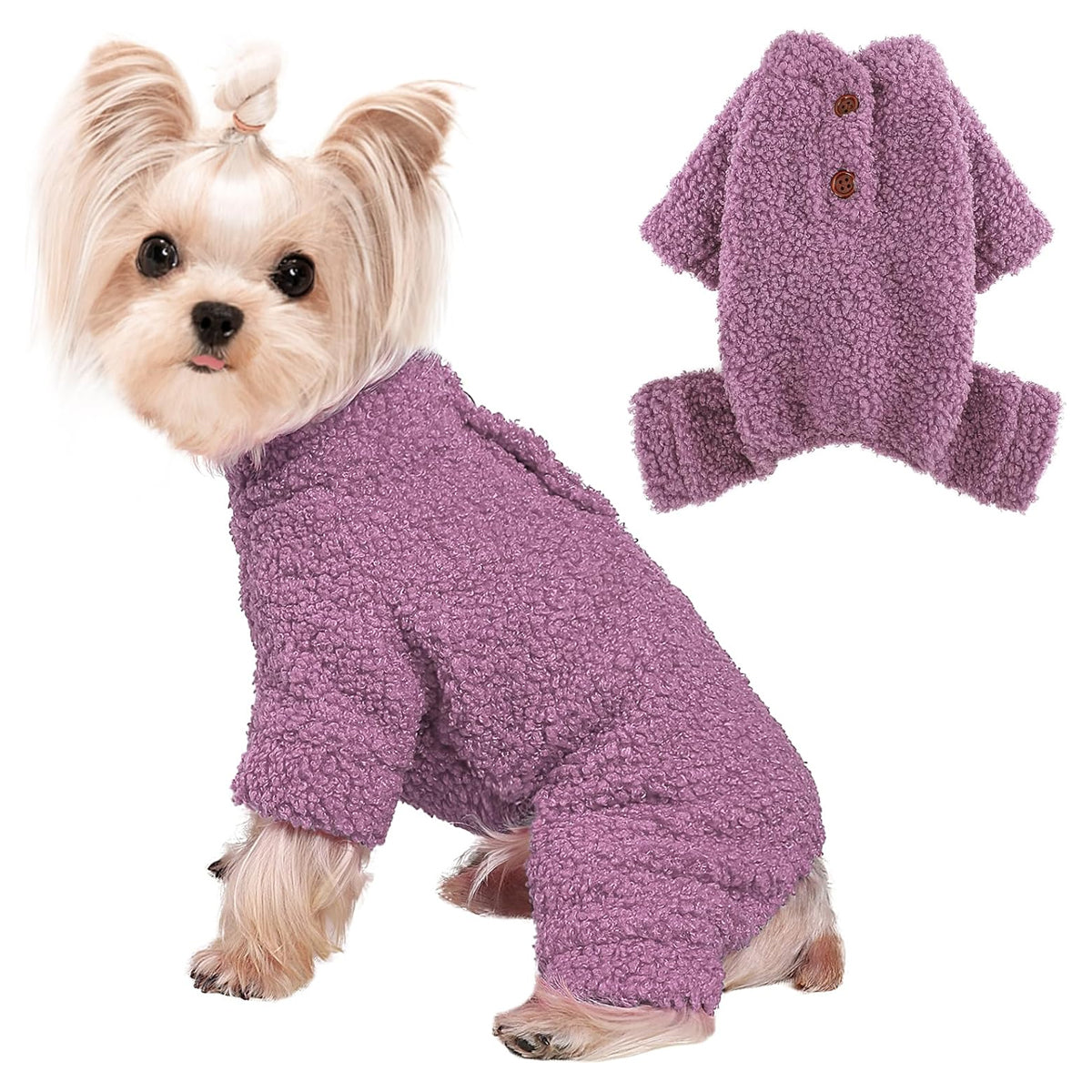 Dog Sweaters for Small Dogs Winter Small Dog Sweater Jumpsuits Fleece Warm Dog Clothes Dog Pajamas Pet Clothing