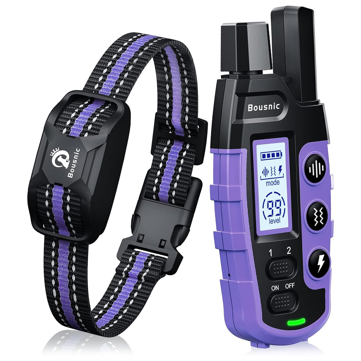 Bousnic Dog Shock Collar - 3300Ft Training Collar with Remote for 5-120lbs Small Medium Large Dogs