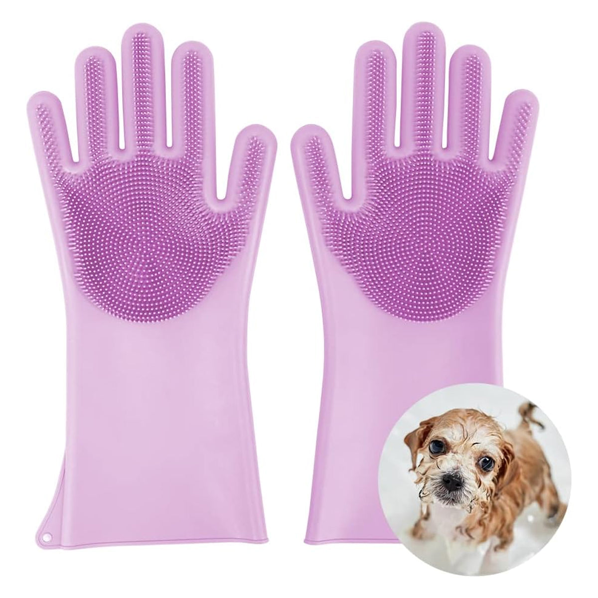 Versatile Pet Grooming Gloves: Shedding, Bathing, and Massaging Tool for Dogs and Cats - Food Grade Silicone, Suitable for Puppies and Kittens