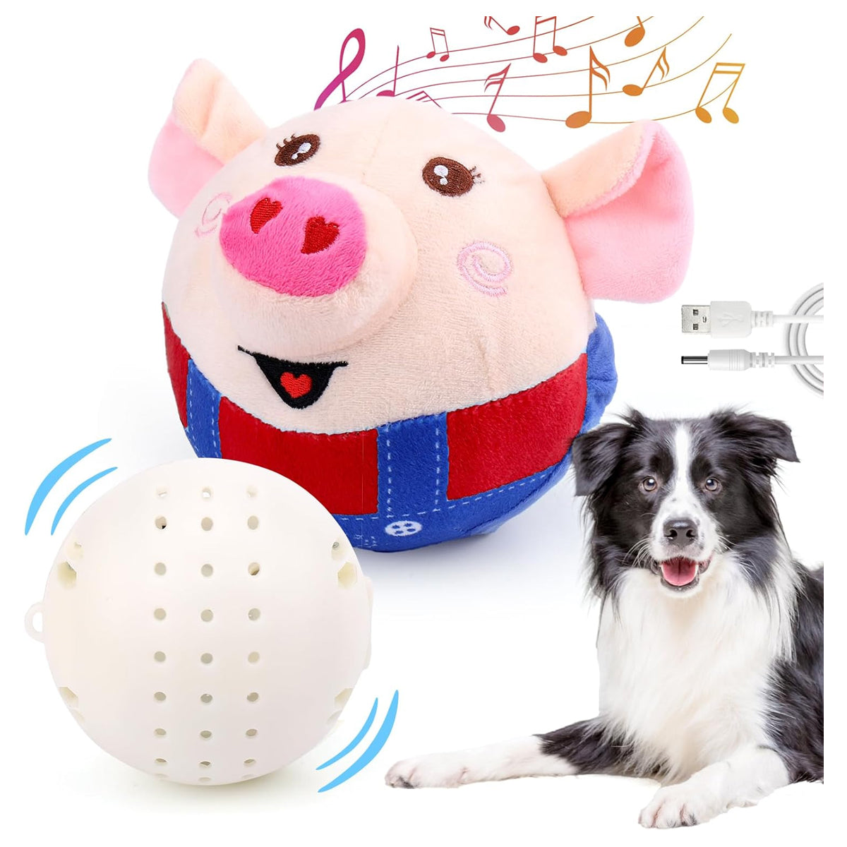 Mity Rain Interactive Dog Ball Toy - Automatic Rolling, Jumping, Vibrating, and Wiggling Fun for Pets