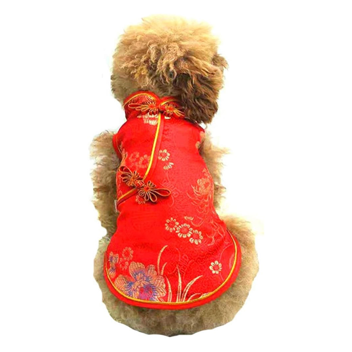 Pet Costume Tang Suit Dog Cheongsam Satin Clothes Chinese Style Clothing