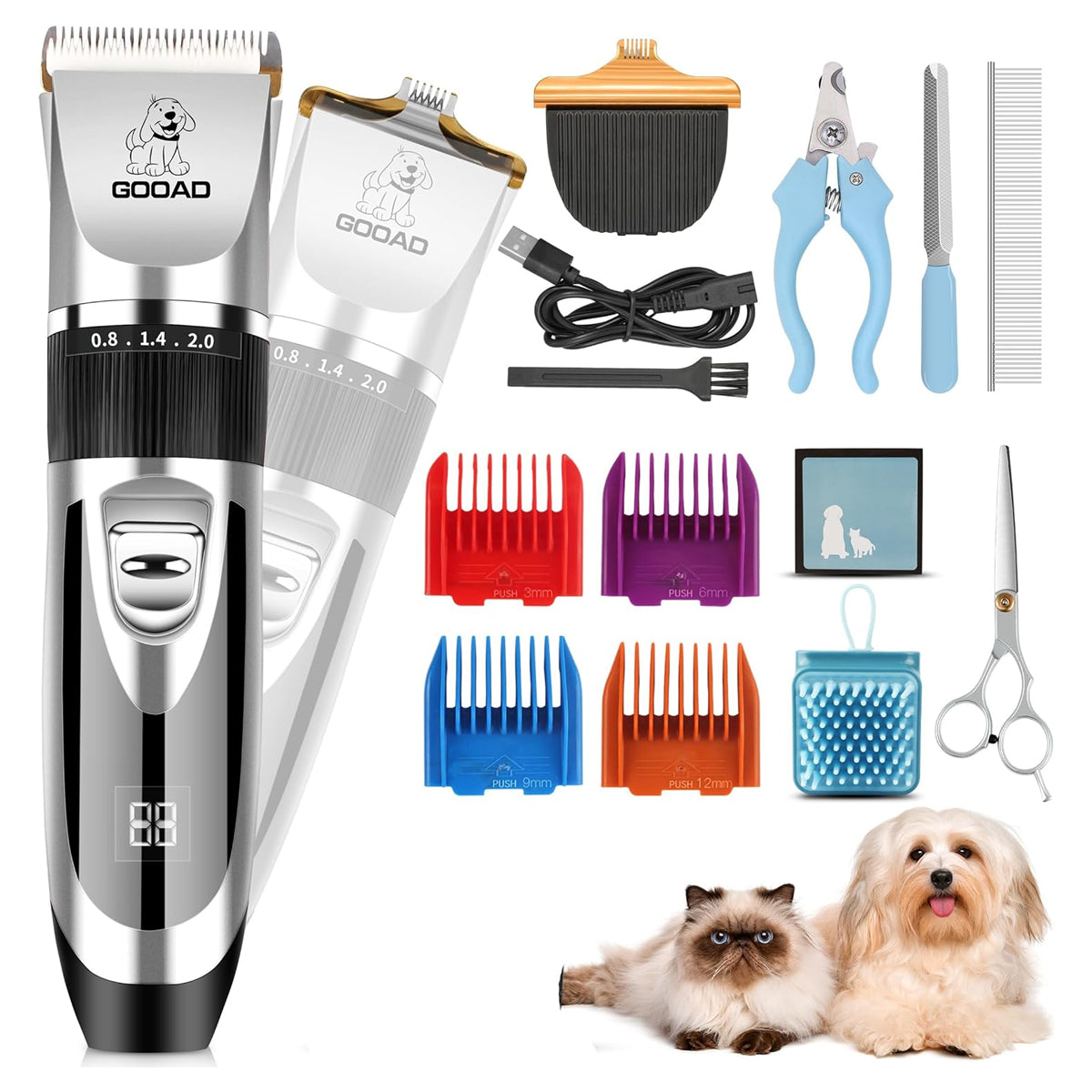 Rechargeable, Cordless Paw Trimmer and Pet Hair Clippers