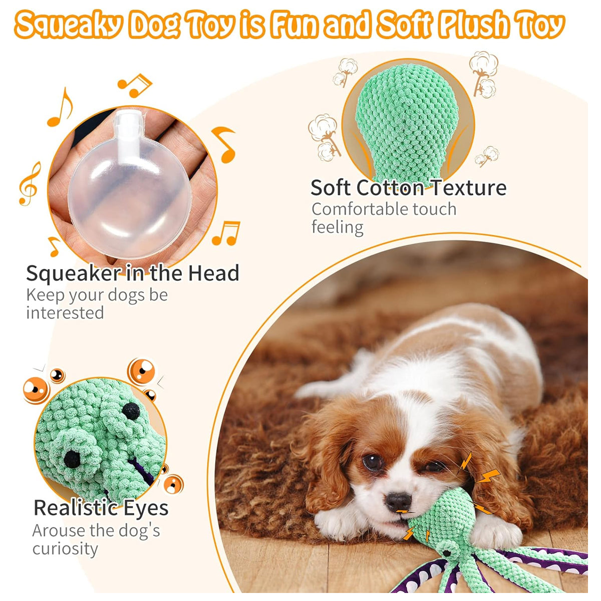 Plush Squeaky Dog Toys: Soft Fabric Toys for Small, Medium, and Large Dogs