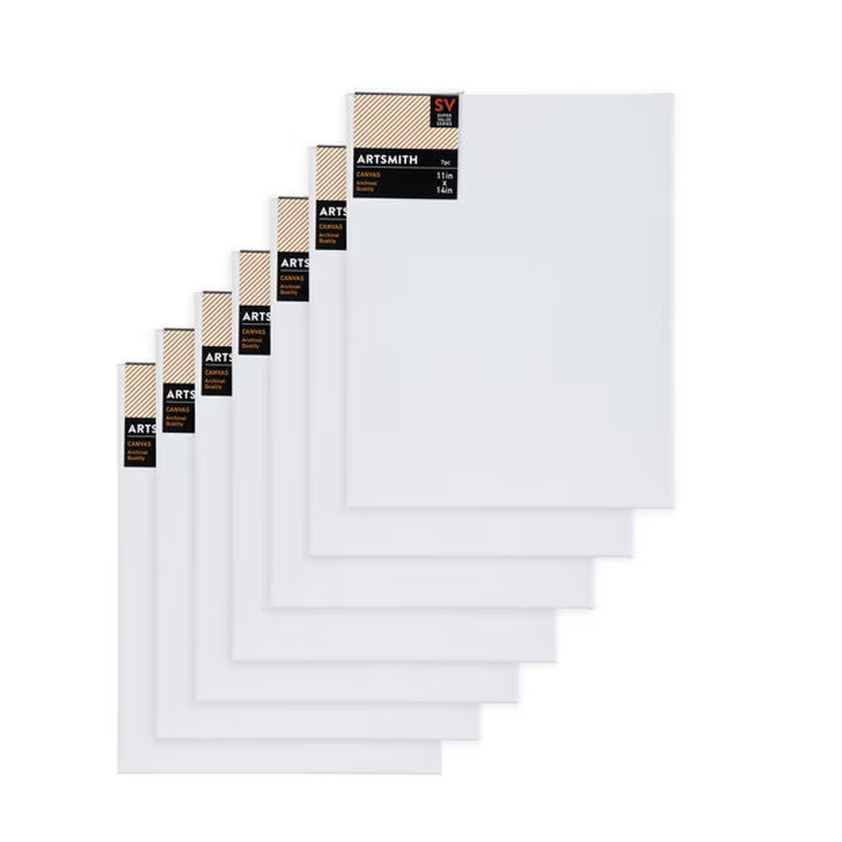 11" x 14" Stretched Super Value Pack Cotton Canvas 7pk by Artsmith