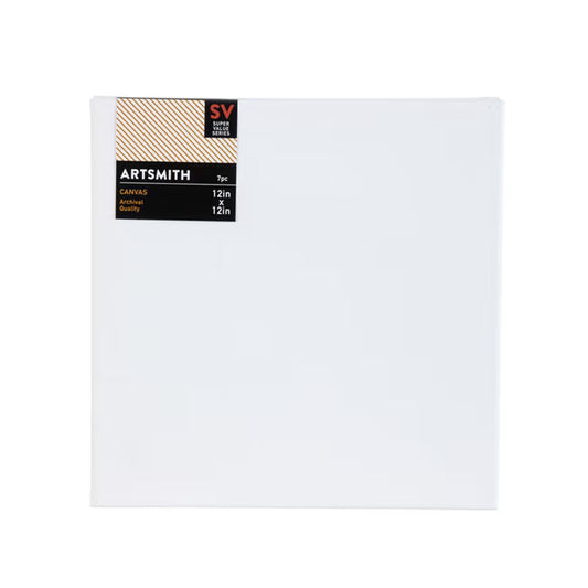 12" x 12" Stretched Super Value Pack Cotton Canvas 7pk by Artsmith