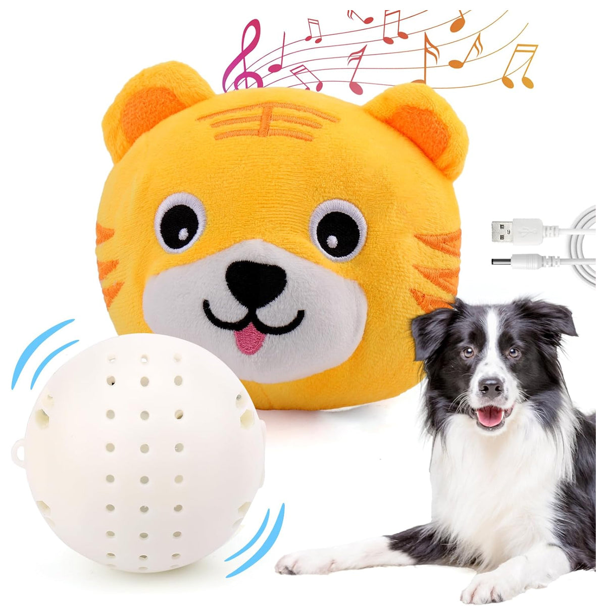 Mity Rain Interactive Dog Ball Toy - Automatic Rolling, Jumping, Vibrating, and Wiggling Fun for Pets