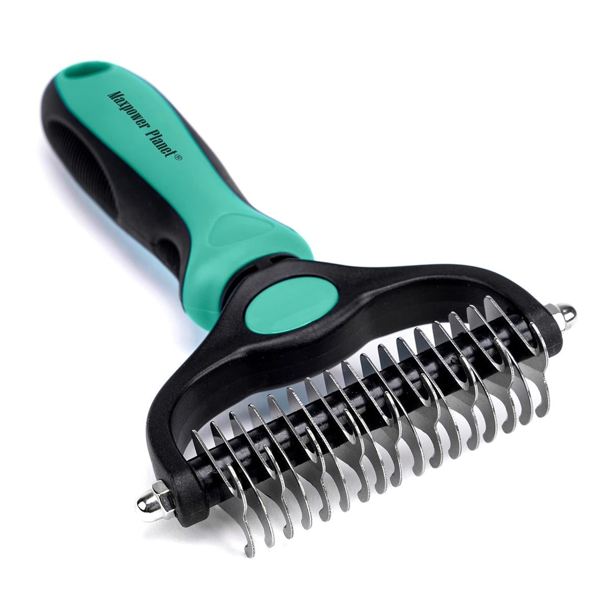 Maxpower Planet Pet Grooming Brush - Double Sided Shedding, Dematting Undercoat Rake for Dogs, Cats