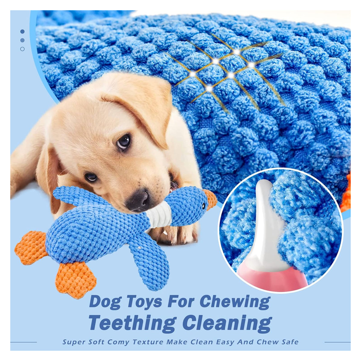 Vitscan Upgraded Indestructible Dog Toys for Aggressive Chewers - Crinkle Squeaky Plush Puppy Toys for Small, Medium, and Large Breeds, Ideal for Teething