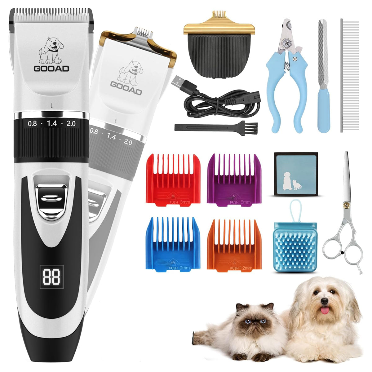 Rechargeable, Cordless Paw Trimmer and Pet Hair Clippers