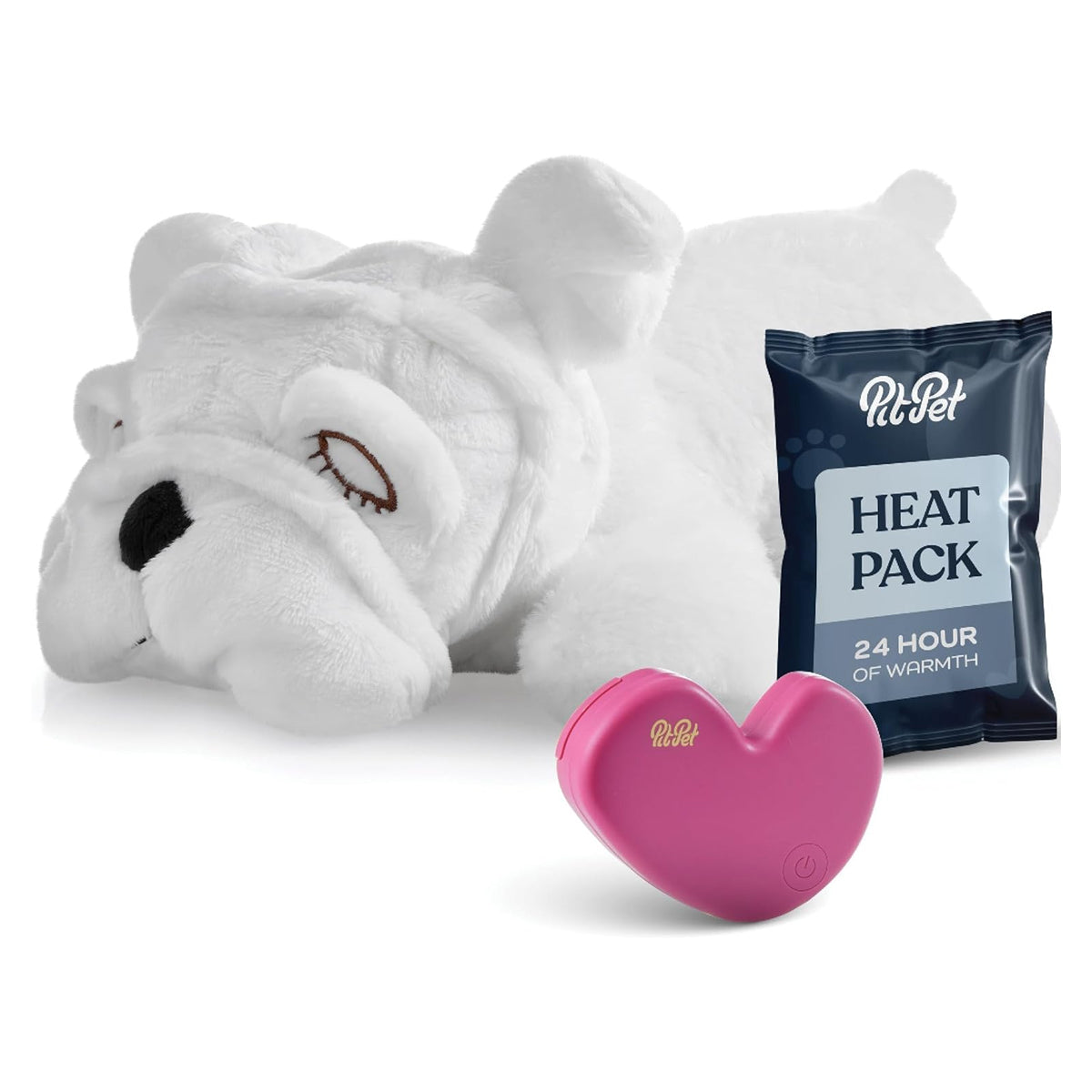 Calming Heartbeat Plush Dog Toy with Anxiety Relief - Includes Disposable Heat Pack