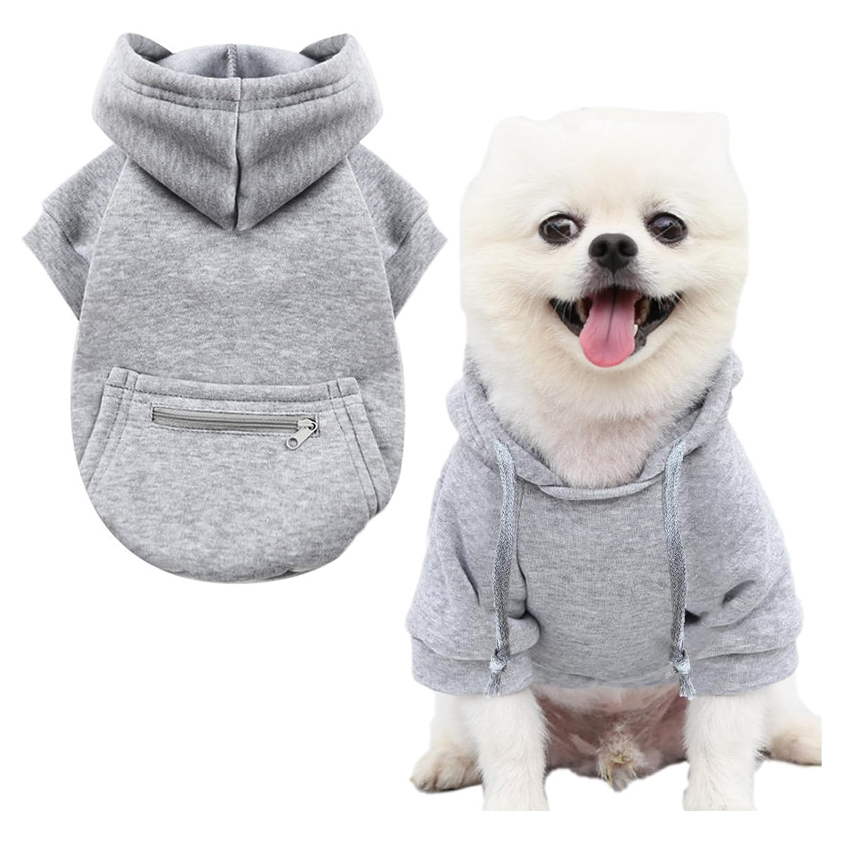 Winter Hoodie Sweatshirts with Pockets Warm Clothes for Small Dogs Chihuahua