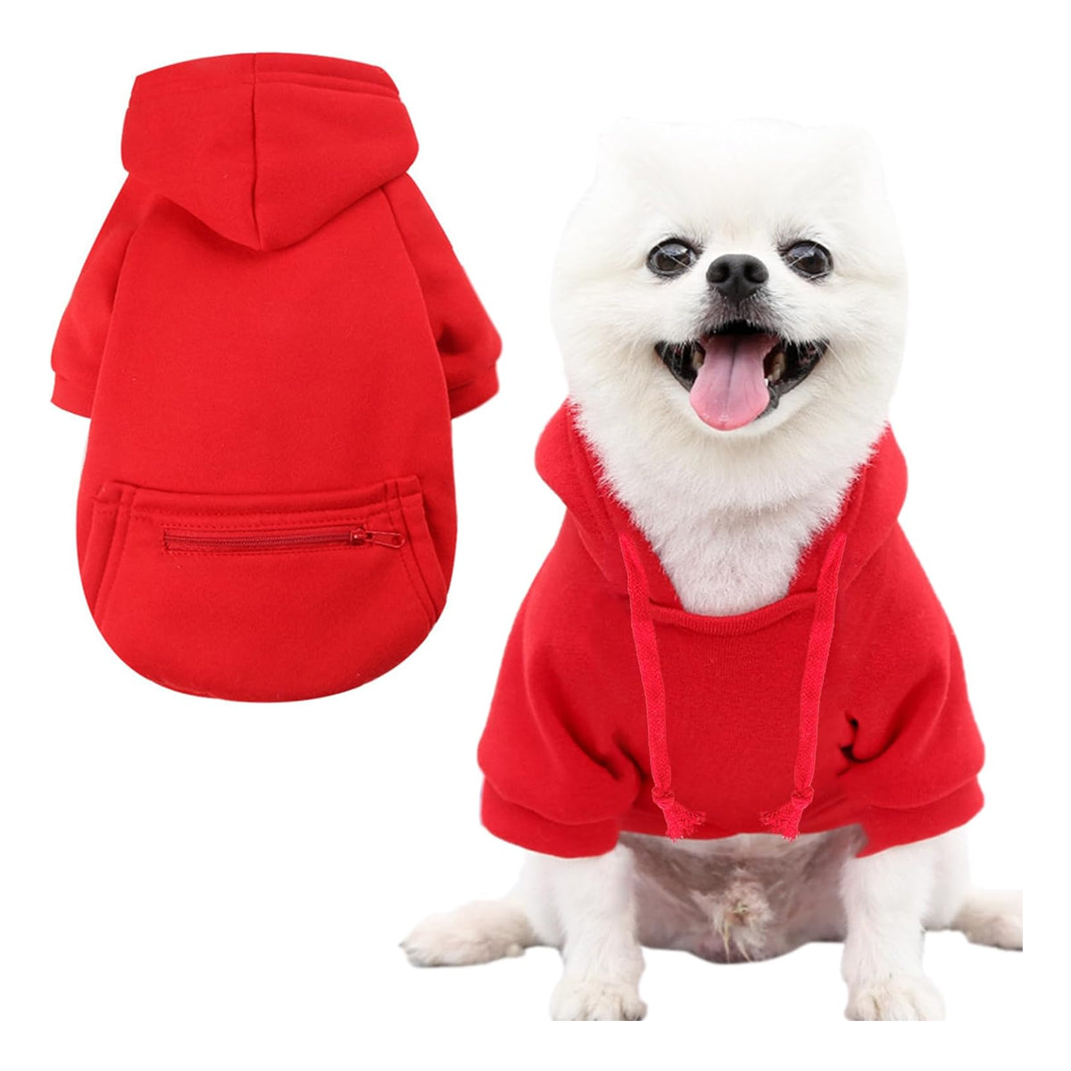 Winter Hoodie Sweatshirts with Pockets Warm Clothes for Small Dogs Chihuahua