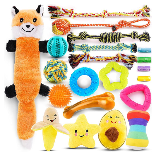 Puppy Toys 21 Pack, Small Dog Chew Toys with Rope Toys for Teething Pet Cute