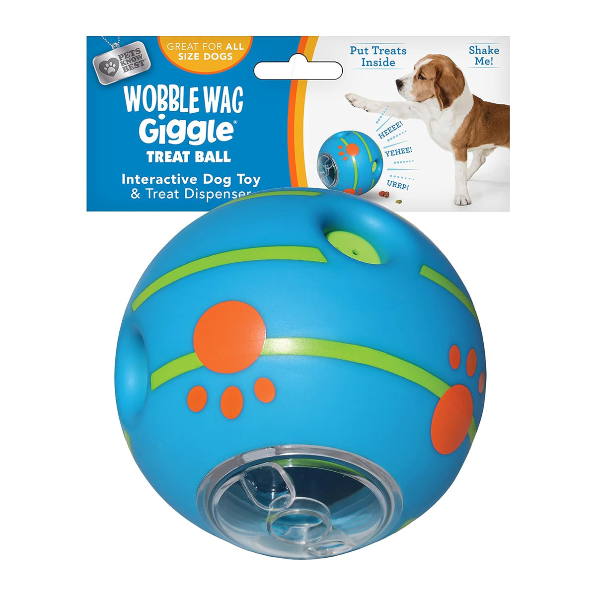 Interactive Dog Toy, Fun Giggle Sounds When Rolled or Shaken